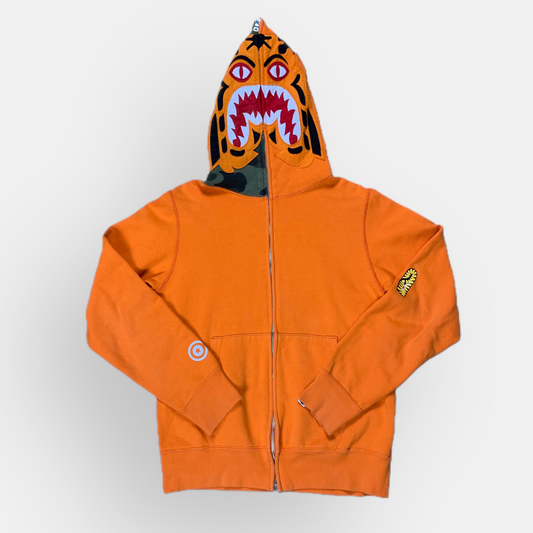 BAPE Tiger Full Zip Orange Camo Hoodie