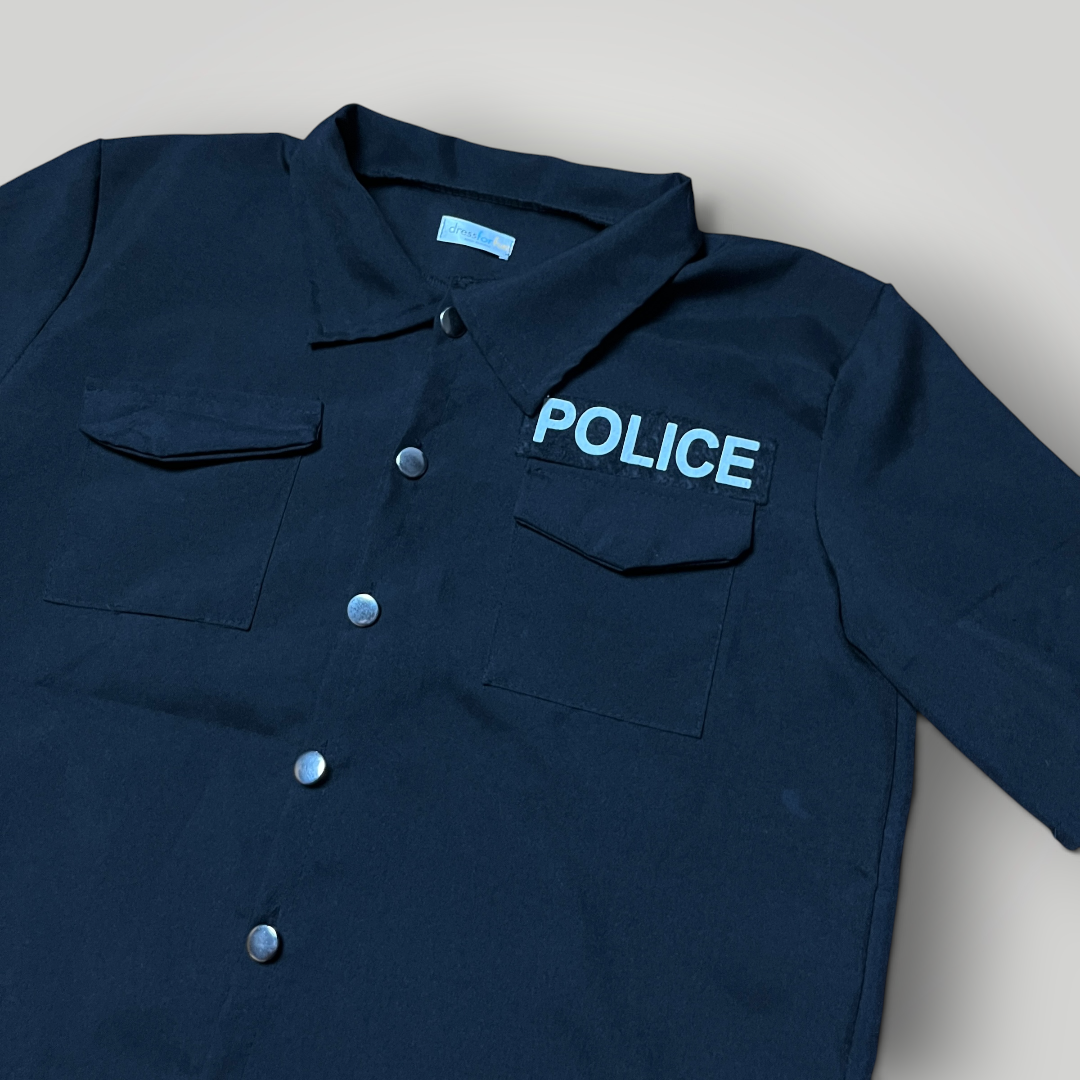 POLICE Uniform Funny Button-Up Shirt