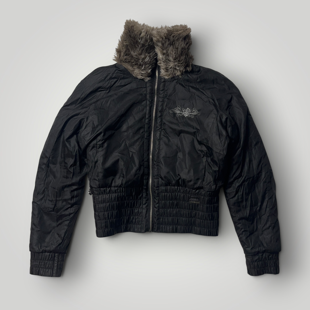 Rocawear Vintage 2000's Y2K Reversible Faux Fur Jacket (Дамско)