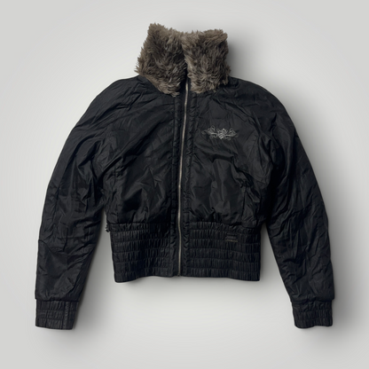 Rocawear Vintage 2000's Y2K Reversible Faux Fur Jacket (Дамско)