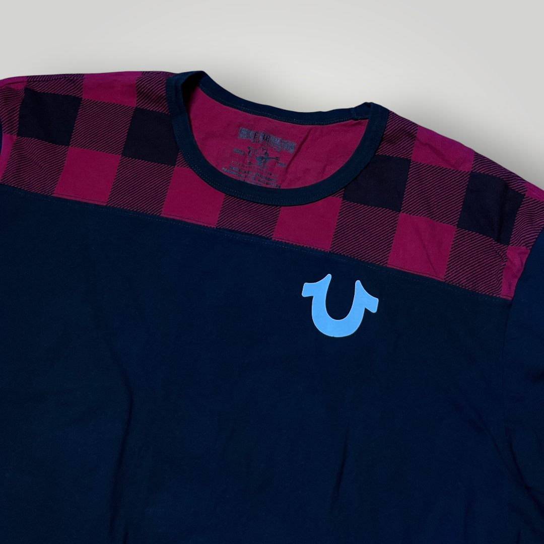 True Religion Y2K Plaid Yoke Jersey T-Shirt