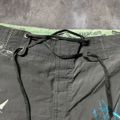 Quiksilver Vintage 2000's Y2K Hip-Hop Skater Graphic Board Shorts