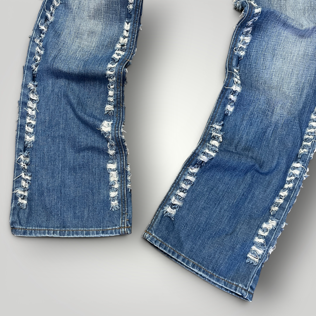 Kabeen Vintage 2000's Y2K Distressed Stacked Fit Heavy Cotton Jeans