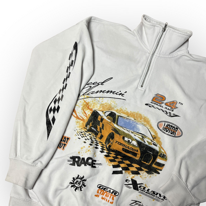 H&M Racing Graphic Quarter Zip Sweatshirt Fleece